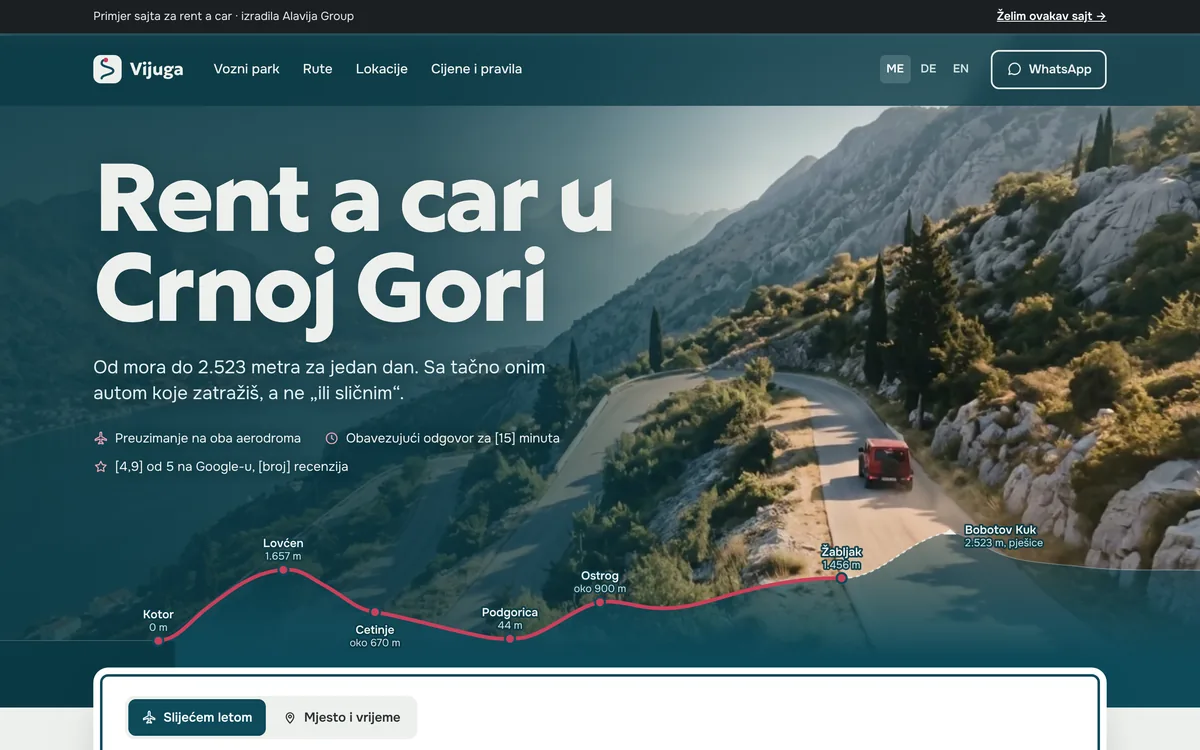 Sample website: Car Rental