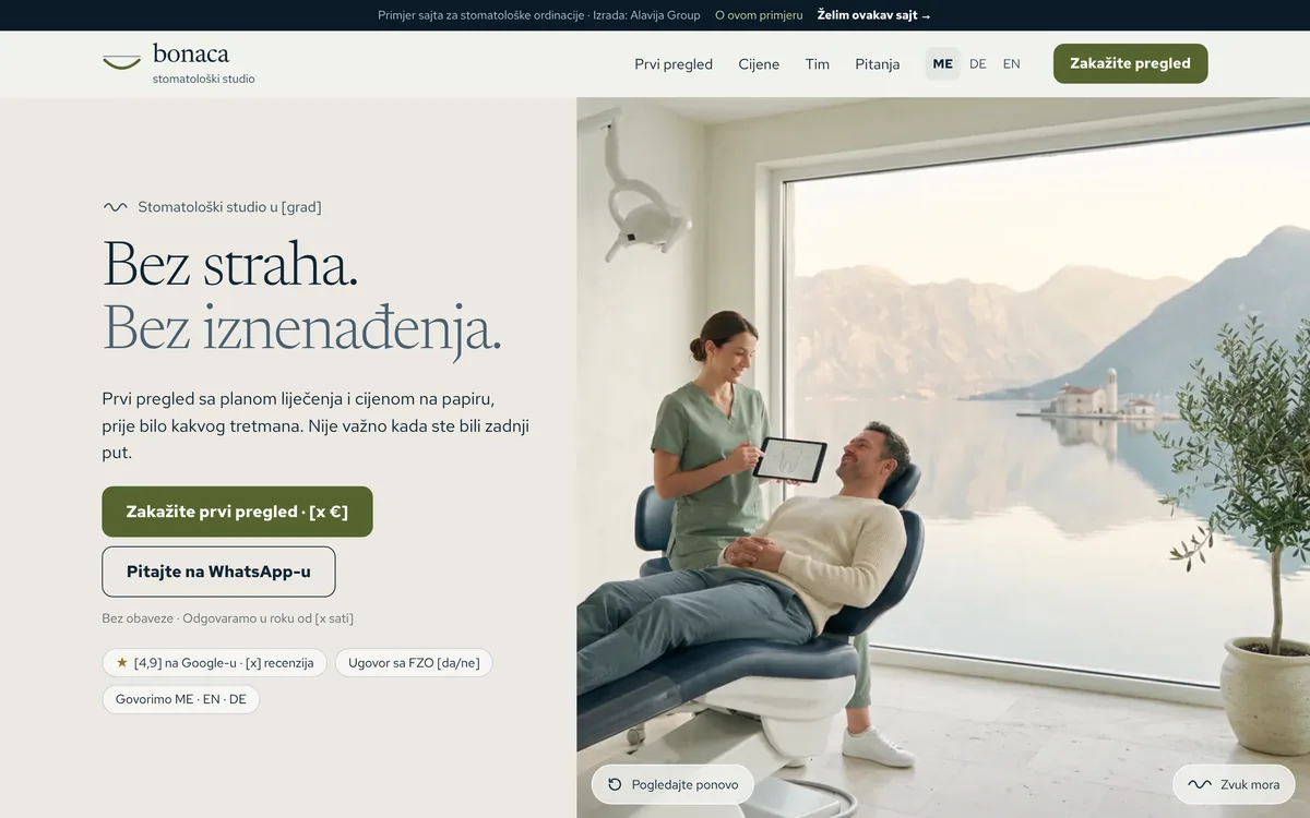 Sample website: Dental Practice